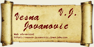 Vesna Jovanović vizit kartica